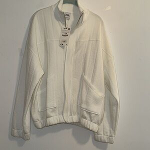 ZARA BOMBER JACKET, OVERSIZED, TEXTURED, SIZE M/L